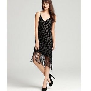 Akiko Velvet Dress with Fringe